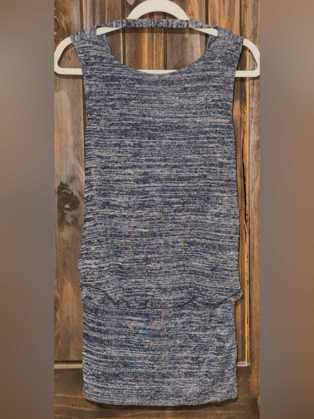 White House Black Market Blue Heathered Sleeveless Knit Tank